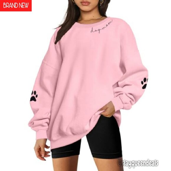 Women's Dog Mom Graphic Sweatshirt Loose Fit Crewneck Pullover - Picture 3 of 8